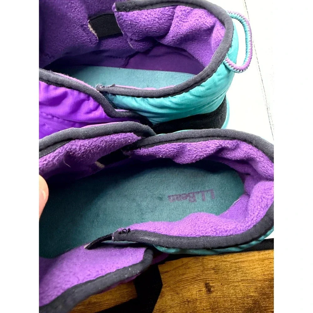L.L.Bean Mountain Classic Quilted Mens 13 M Purple Teal Ankle Winter Snow Boot